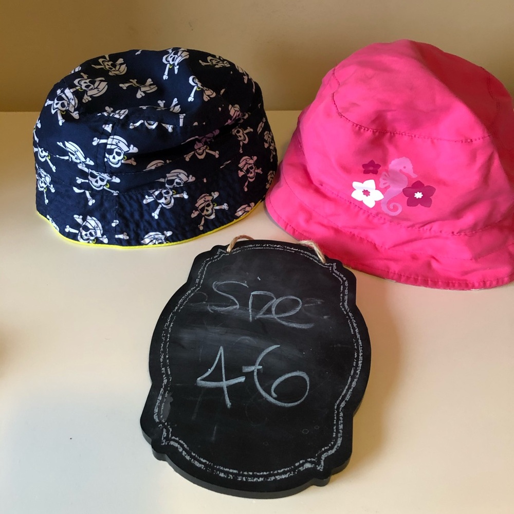 Joe Fresh Kids' Pink and Navy Bucket Hats with Fun Prints